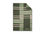 Grüne und beige Decke mit geometrischem Muster und „LOOKS BY WOLFGANG JOOP“-Logo.