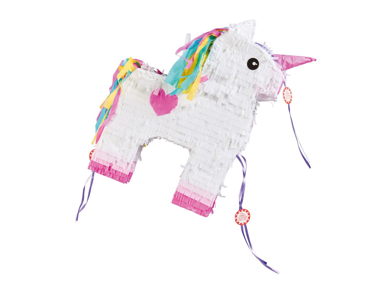 Unicorn piñata for a party.