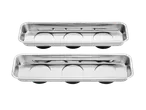 Duas bandejas magnéticas Parkside® de aço inoxidável para ferramentas.