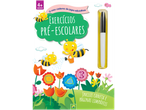 Caderno de exercícios pré-escolares com caneta e páginas limpáveis, para crianças 4+ anos.