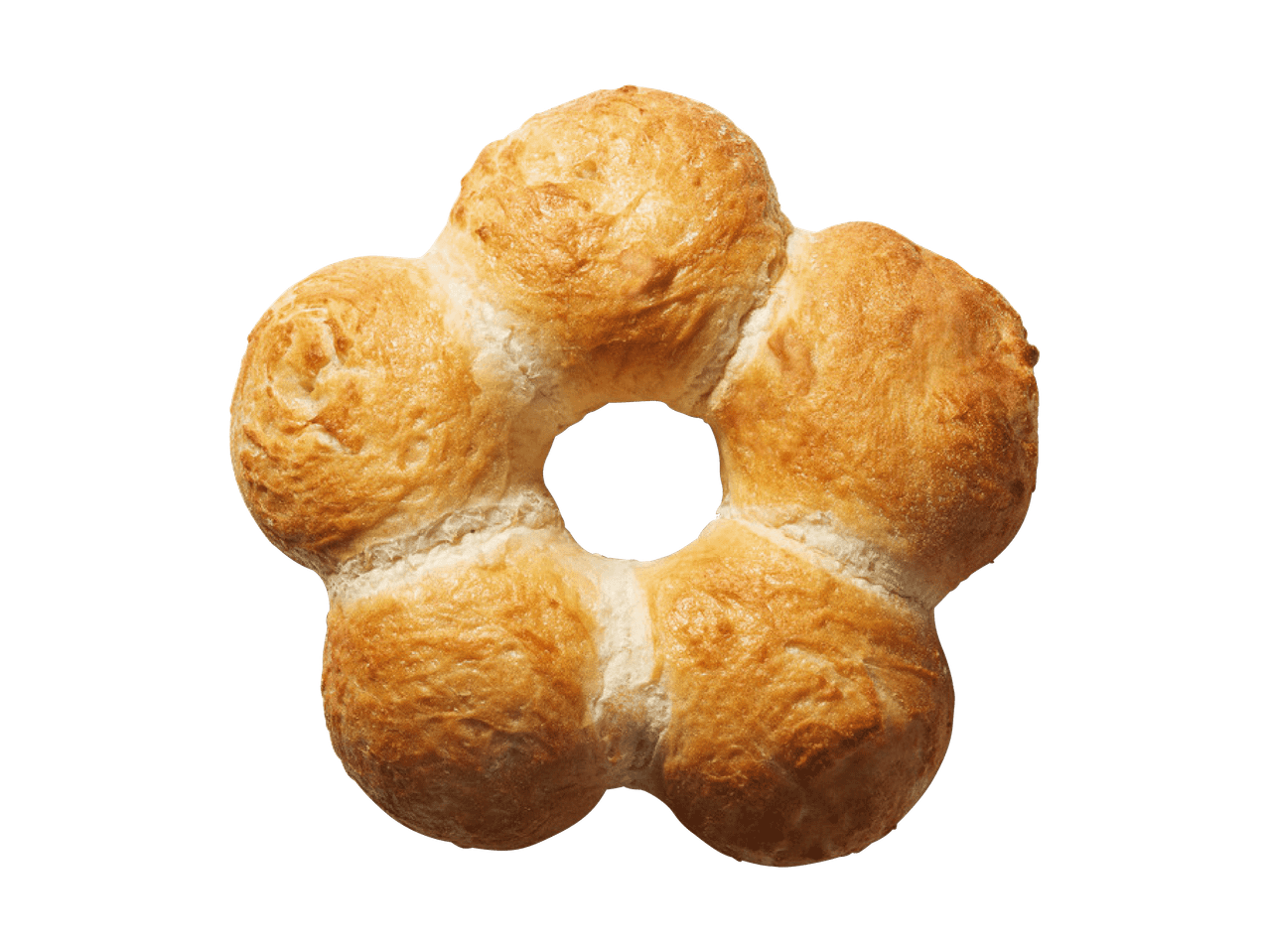 Blumenförmiges Brot auf schwarzem Hintergrund.