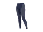 Dark blue seamless thermal leggings with a striped pattern.