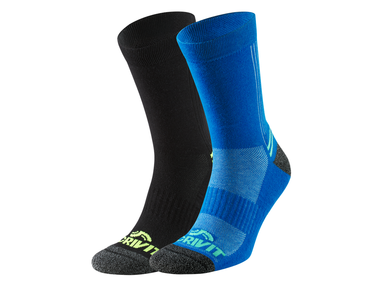 CRIVIT funktsionaalsed sokid, 2 paari komplekt, must ja sinine