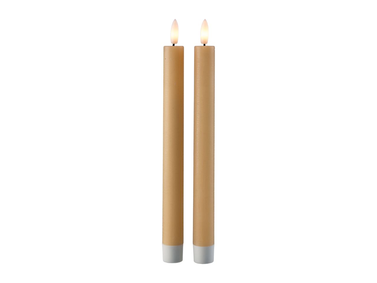 Go to full screen view: Livarno Home LED Real Wax Candles - 2 Pack - Yellow - Image 2