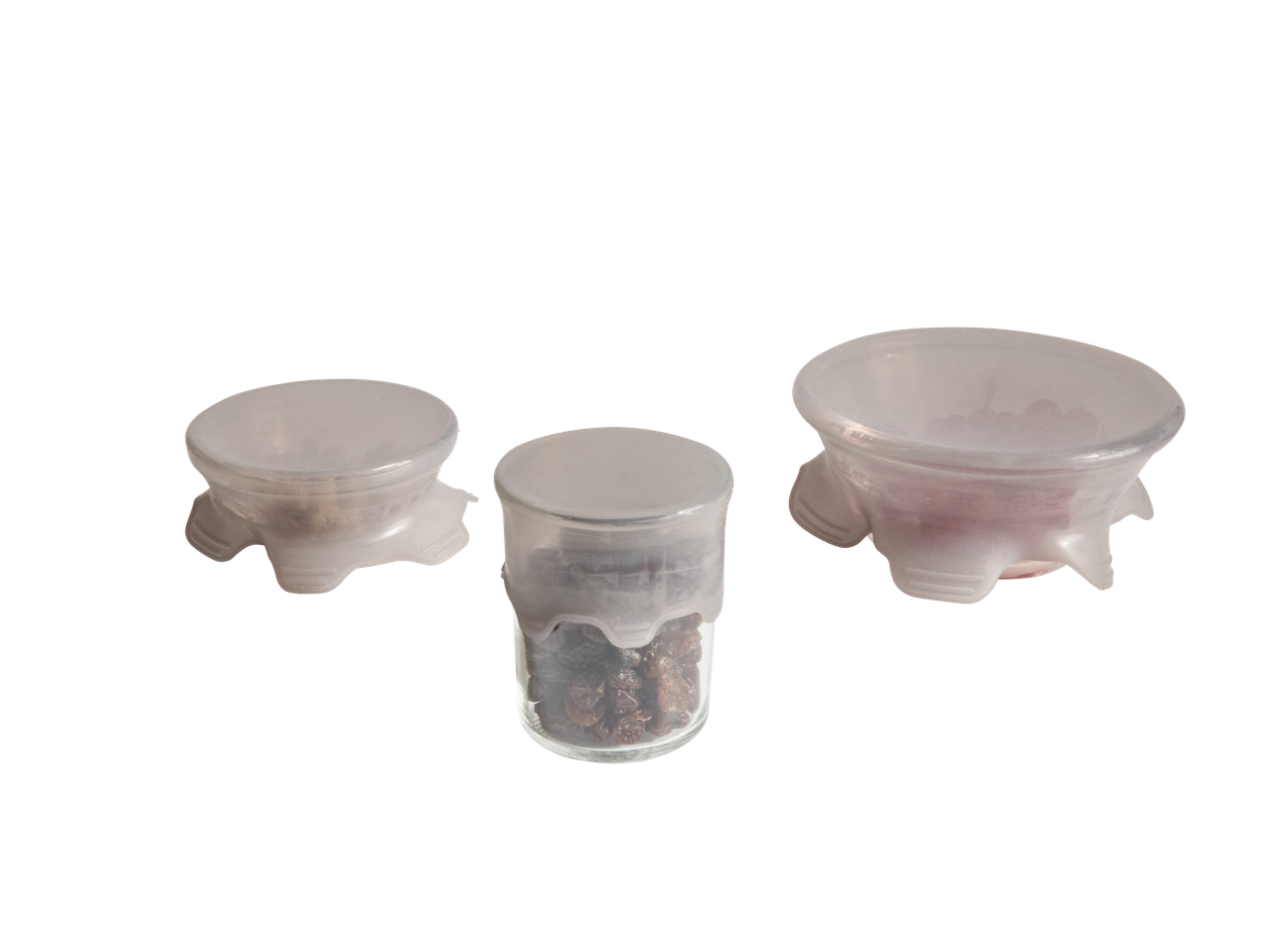 Tampas de silicone Silvercrest® em recipientes com passas