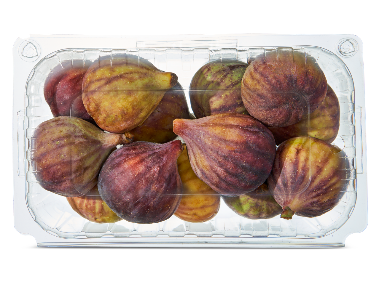 Verse vijgen in een plastic bakje.