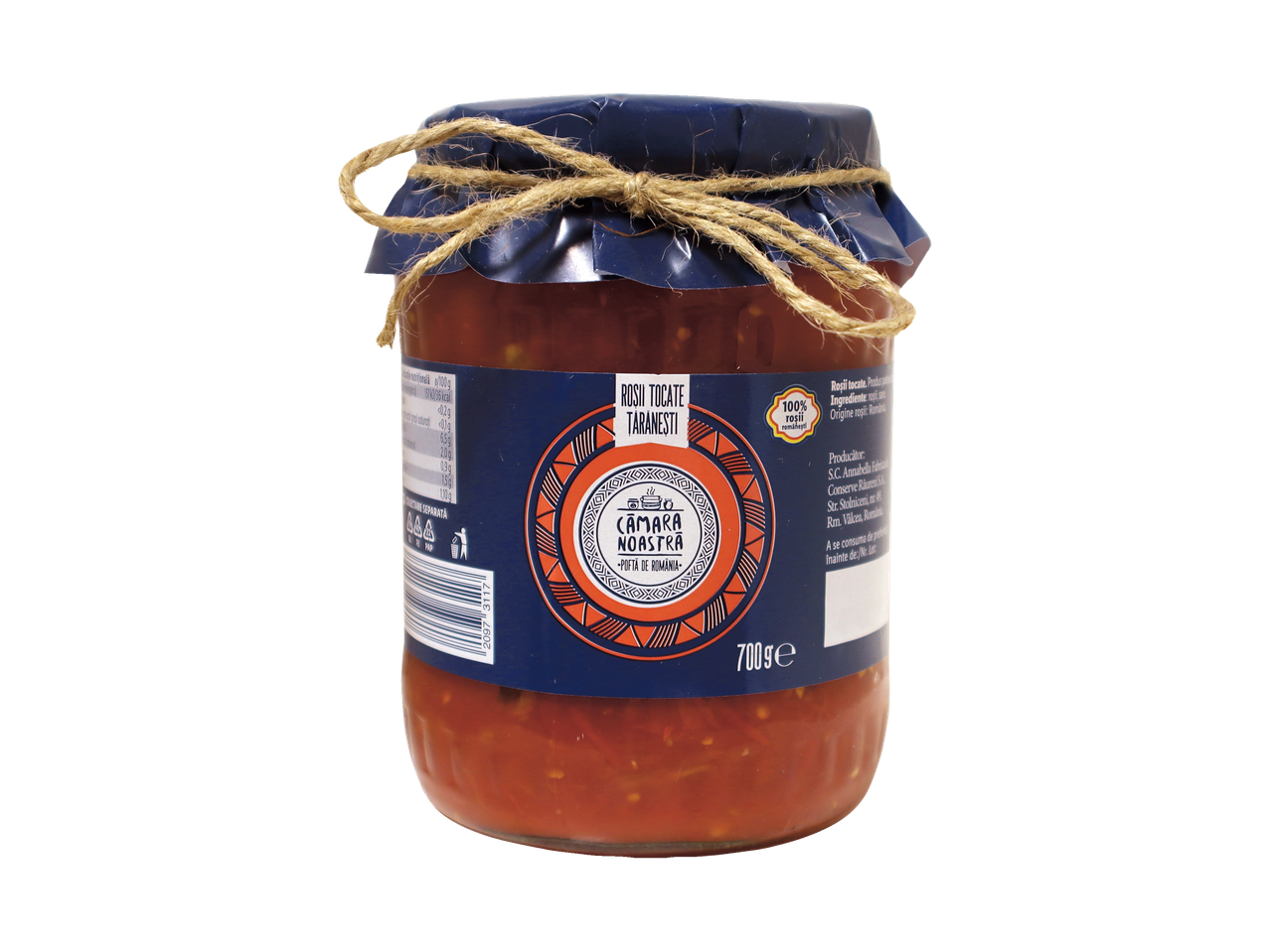 Roșii tocate Camara Noastra, borcan 700g.
