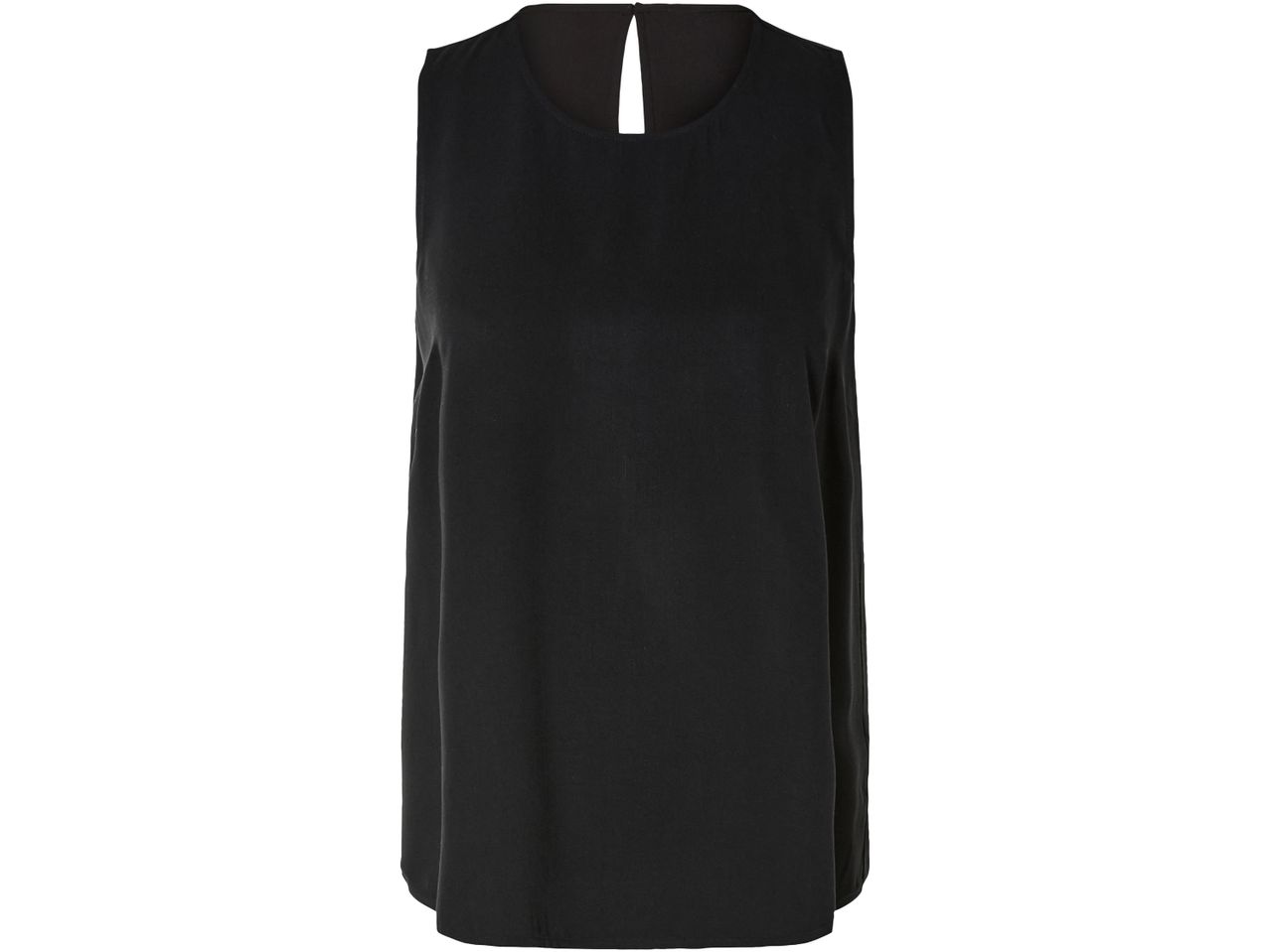 Black sleeveless blouse.