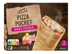 Опаковка за замразени пица джобчета с шунка и сирене, 3 броя, 360g, с Nutri-Score D.