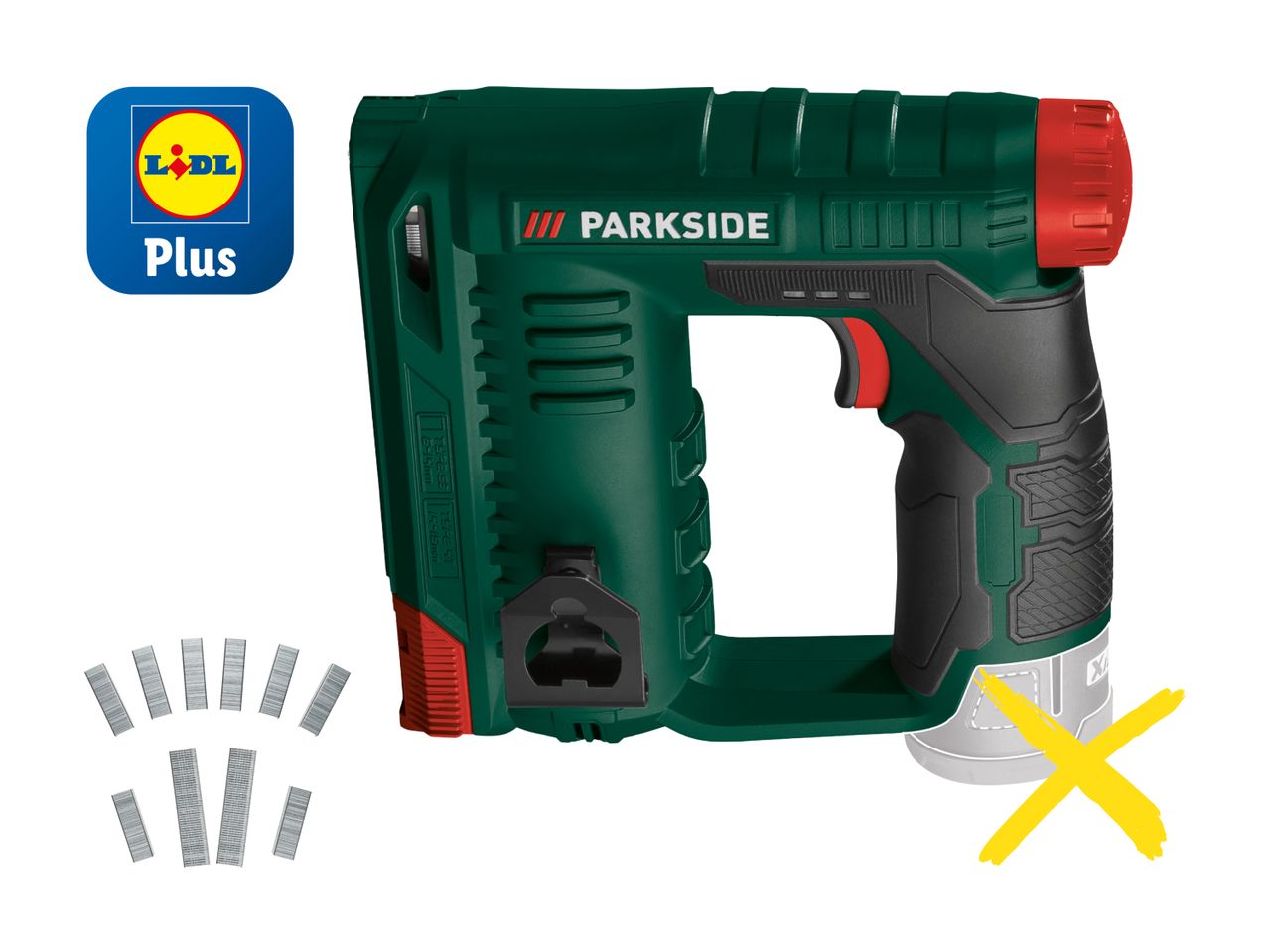 Parkside Lidl Plus Nagler: Elektrisches Werkzeug zum Befestigen von Klammern.