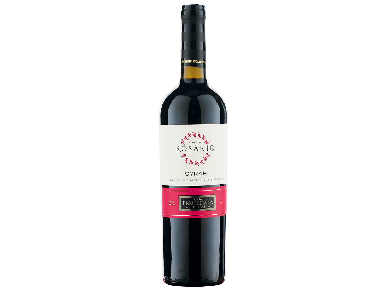 Vinho tinto Vinha do Rosário Syrah da Casa Ermelinda Freitas.
