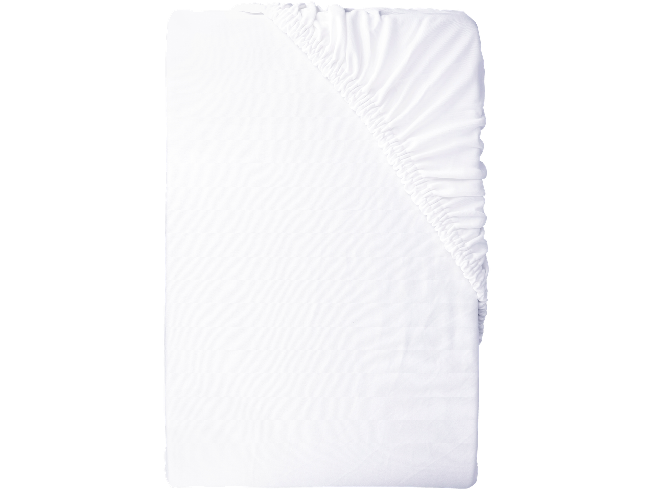 Bela napeta rjuha z elastičnimi robovi.