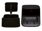 Silvercrest airfryer: onderdelen en geassembleerd apparaat.