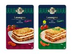 To pakker lasagne: en med oksekød og en vegetarisk med grøntsager, begge i siciliansk stil.