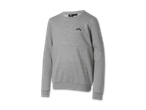 Graues Sweatshirt mit Rundhalsausschnitt und schwarzem Logo