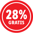 f 28% gratis