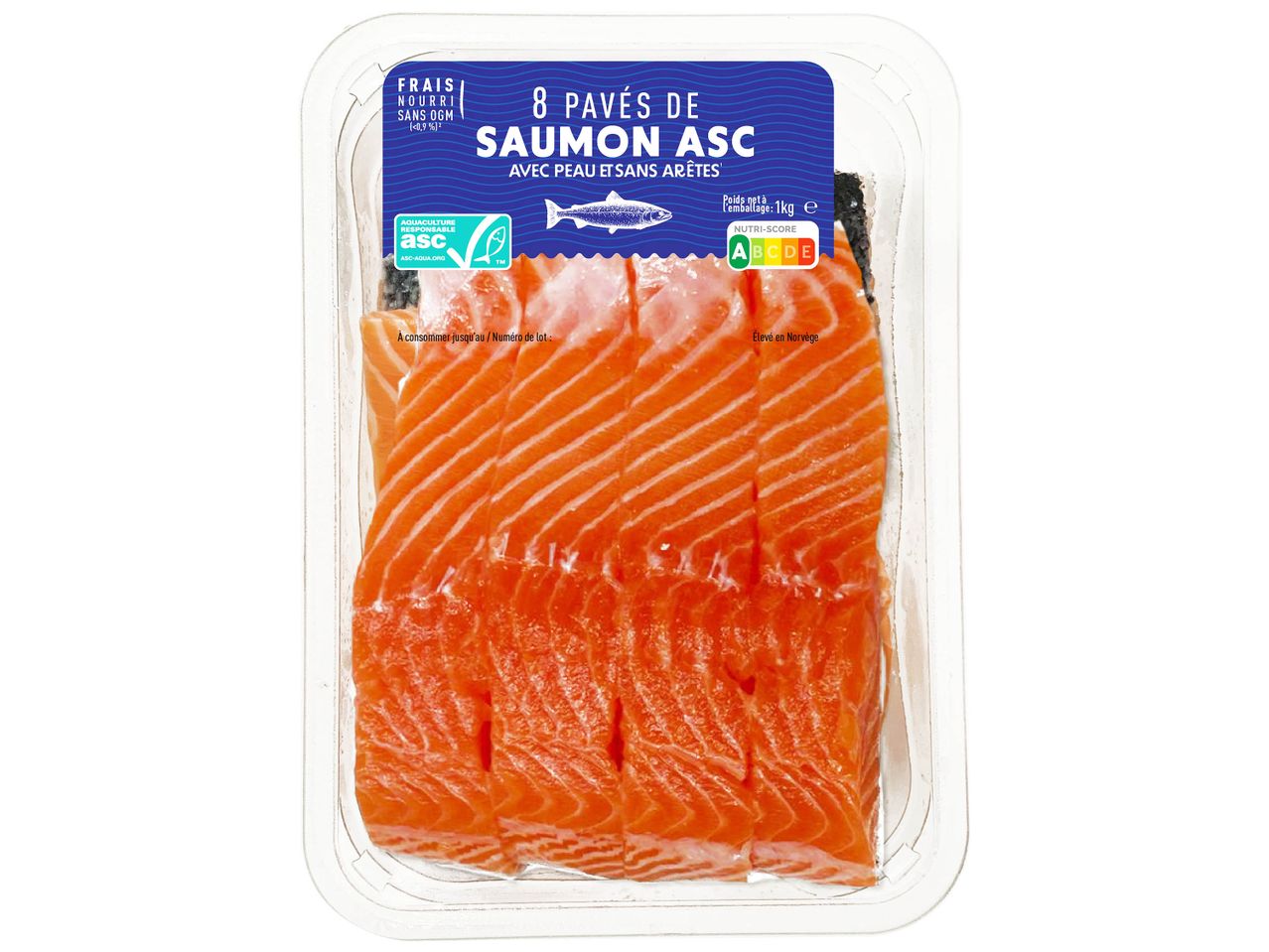Aller en mode plein écran : 8 pavés de saumon ASC - Image 1