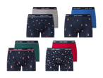 Mehrere Happy Shorts Boxershorts in verschiedenen Farben und Mustern, darunter Weihnachtsdesigns.