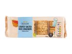 Rivercote Lightly Salted Rice Crackers, a 100g pack of baked, not fried, vegan and gluten-free crackers.
