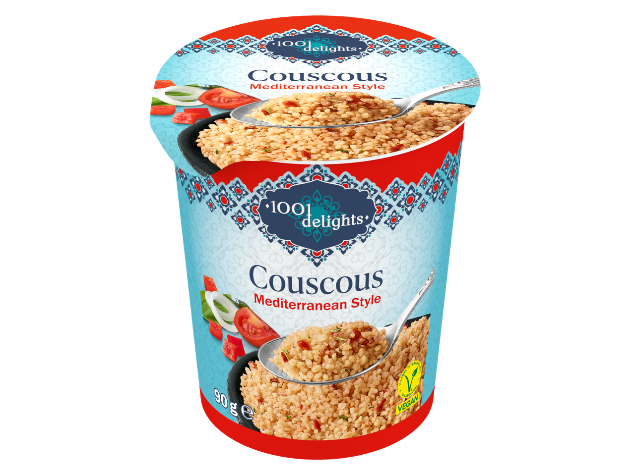 1001 Delights Viduržemio jūros stiliaus kuskusas, veganiškas.