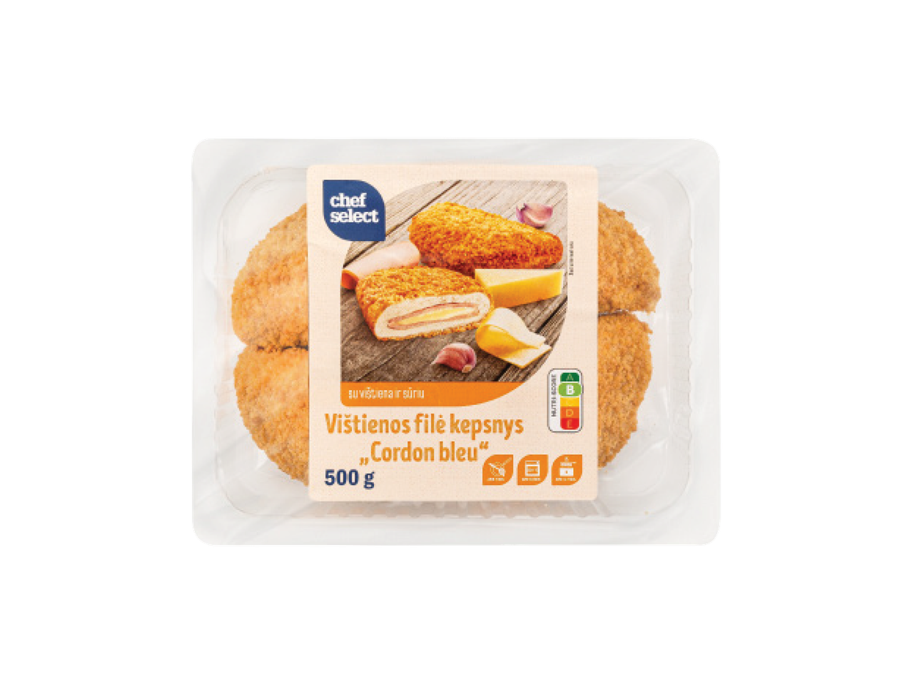 Vištienos filė kepsnys „Cordon bleu“ pakuotėje, 500 g