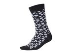 Black sock with white irregular polka dots