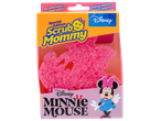 Rózsaszín Minnie egér alakú súrolószivacs átlátszó csomagolásban.