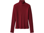 Esmara sieviešu tumši sarkans rievots krekls ar augstu apkakli
