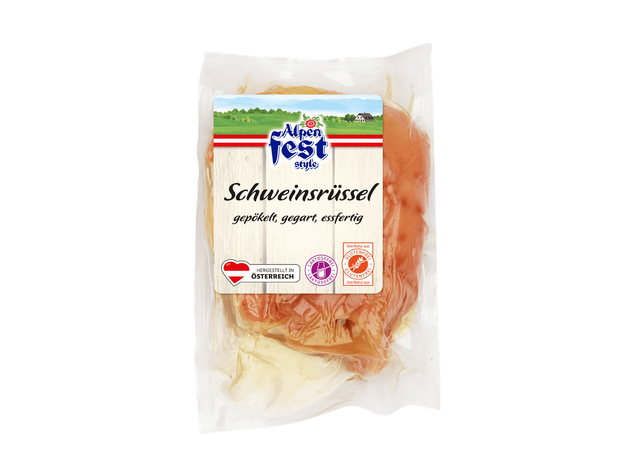 Alpenfest Schweinsrüssel, gepökelt, gegart, essfertig, hergestellt in Österreich