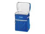 CRIVIT Cooler Bag Backpack, open with a mesh pocket in the lid, showing its blue hexagonal pattern
