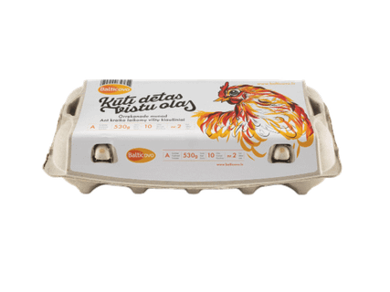 Balti ant kraiko laikomų vištų kiaušiniai