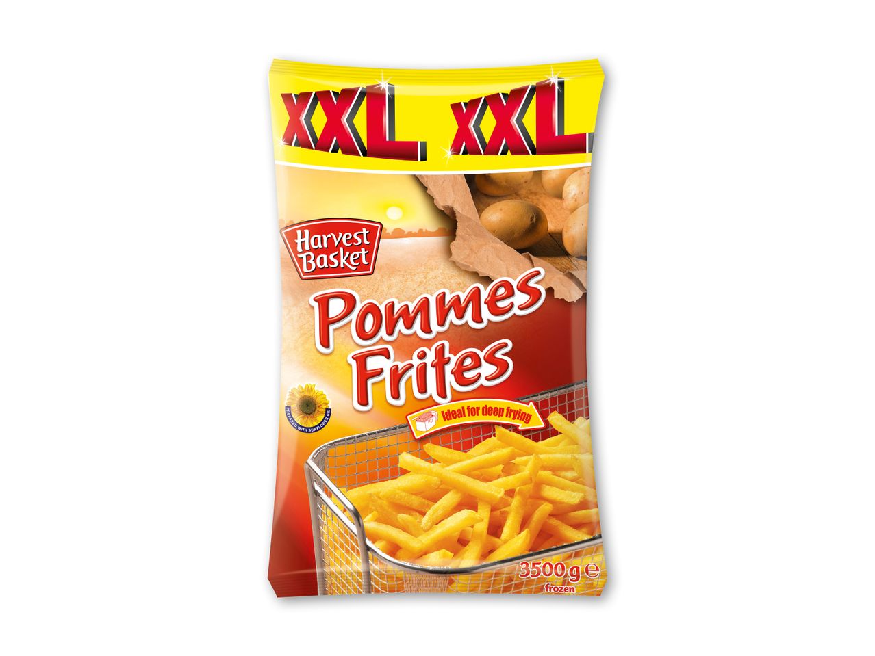 Harvest Basket XXL pommes frites (3500g), frosne kartoffelpommes til dybstegning.