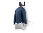 CLEANMAXX Likalnik za srajce: engomador de camisas preto com camisa azul em fundo branco.