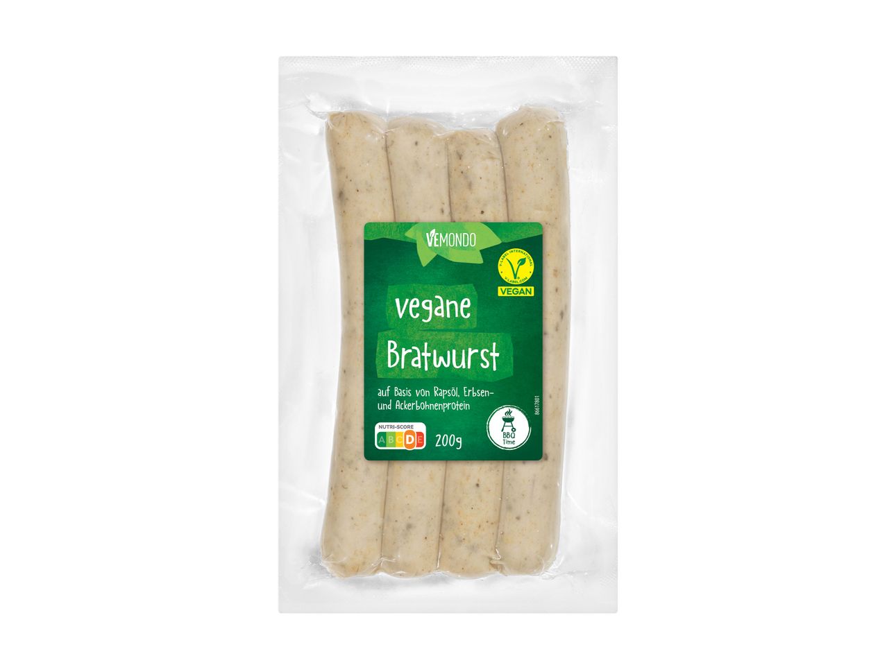 Vemondo vegane Bratwürste in Verpackung.