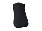 A single black ankle sock, standing upright on a white background.