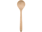 SILVERCREST® Kitchen Utensils: Wooden ladle with a light wood grain and a hanging hole.