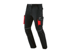 Crne radne hlače PARKSIDE PERFORMANCE s crvenim i reflektirajućim detaljima.