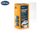 Memory foam mattress topper with removable cover, 2.5cm thick, for pressure relief.