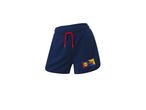 Shorts da ginnastica blu scuro con coulisse rossa e logo Lidl Trek.
