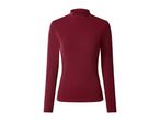 Red ribbed long-sleeve turtleneck top