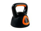 A black and orange 6 kg kettlebell for fitness training.