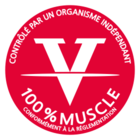 Étiquette : 100 % Muscle, contrôlé par un organisme indépendant.