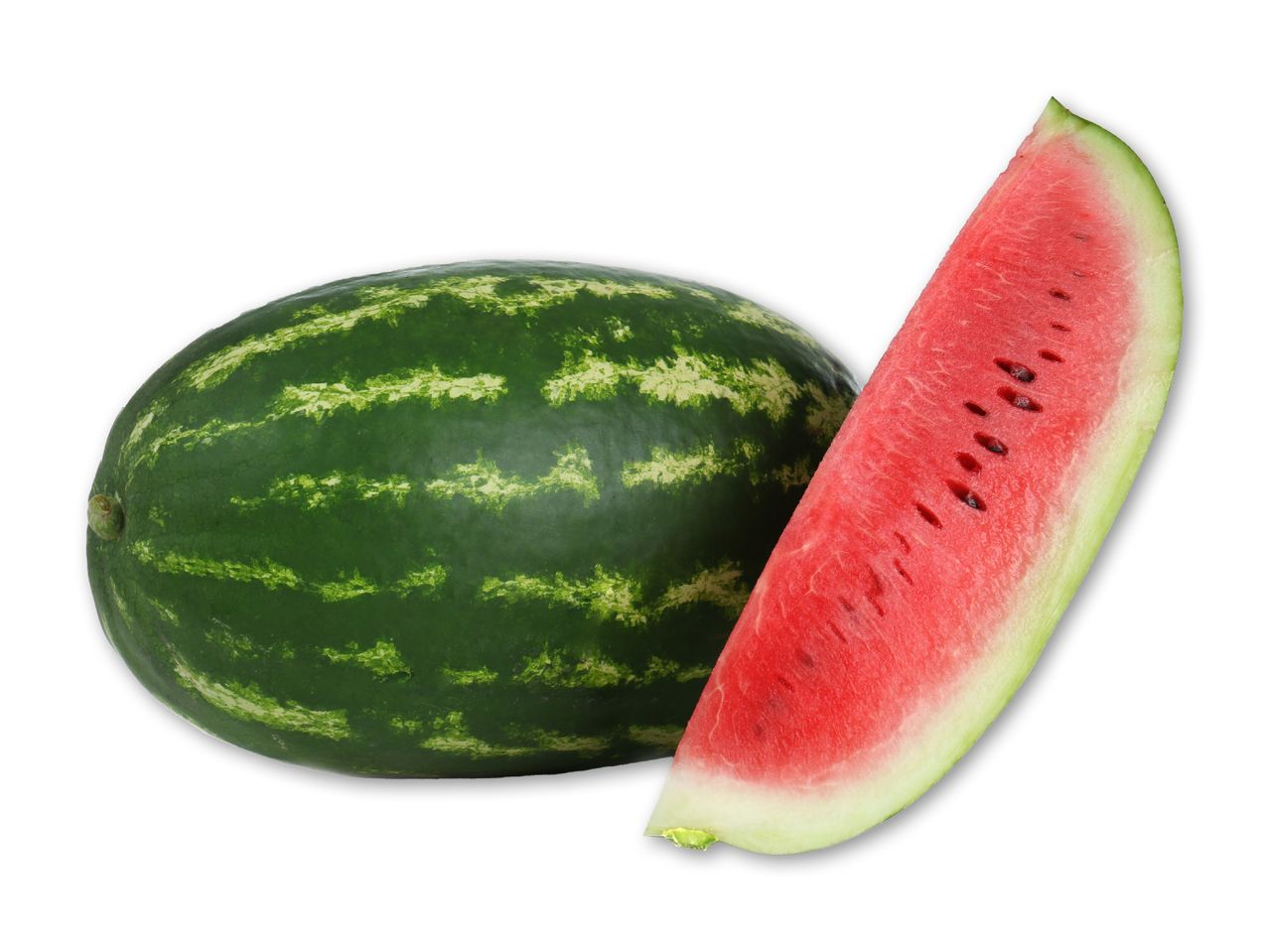 Vandmelon og et stykke vandmelon.