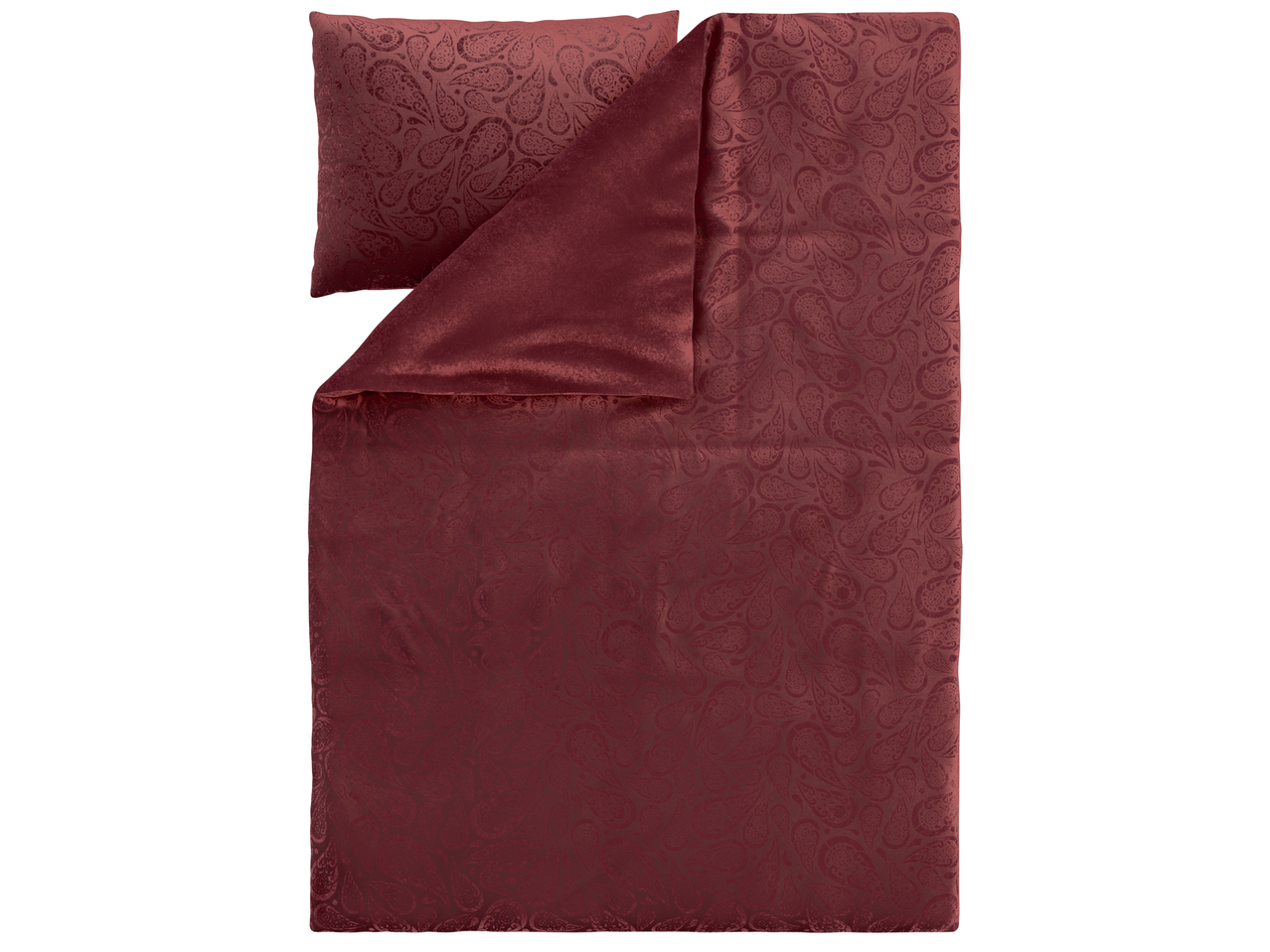 LIVARNO dvipusis pliušinis patalynės komplektas bordo spalvos su paislė raštu