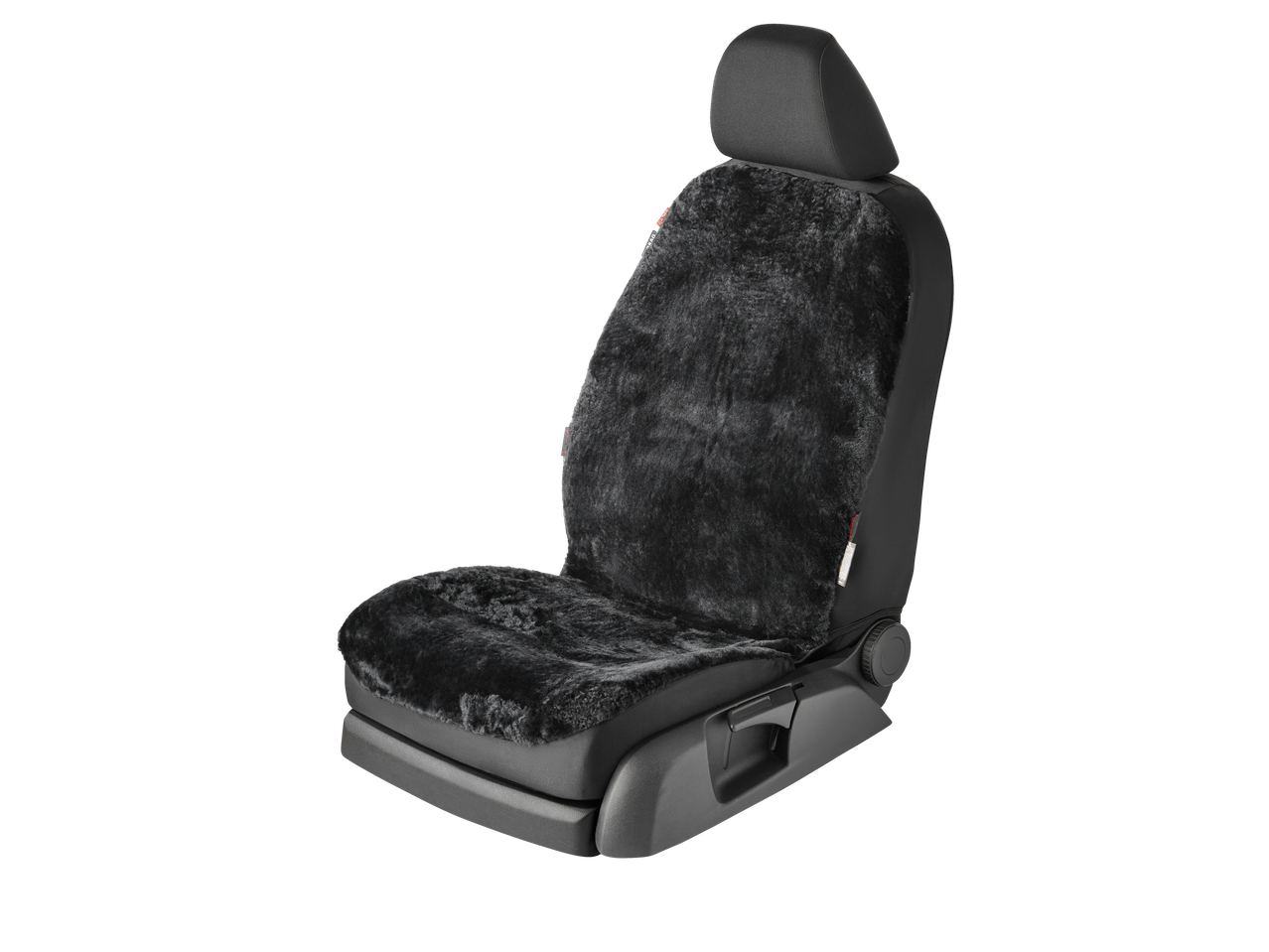 ULTIMATE SPEED® Verwarmde zitkussen: zwarte, harige autostoelhoes