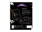 Scratch art kit for ages 7+ featuring houses, with 12 scratch sheets, 2 instruction sheets, and a scratch pen.