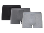 Pakiranje od tri muške bokserice u crnoj, tamnosivoj i svijetlosivoj boji.