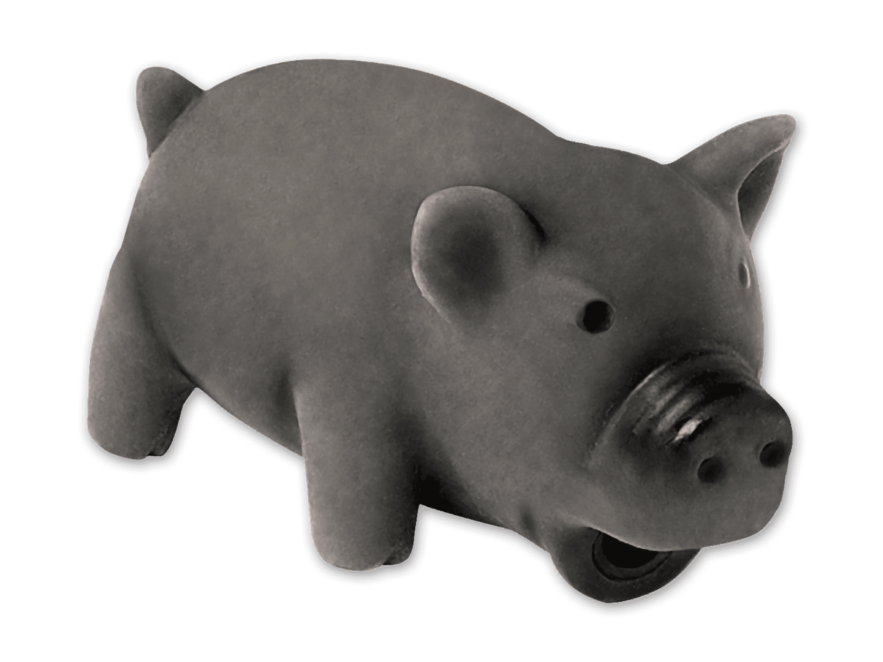 Graues Spielzeugschwein mit Rädern