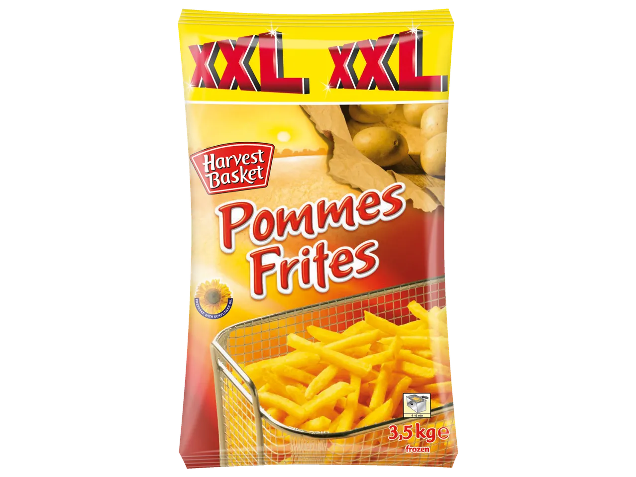 Harvest Basket XXL Pommes Frites: 3,5 kg zak diepvriesfrieten.