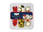 Antipasti med fyldte peberfrugter, mozzarella, oliven og artiskokker i en bakke, 410g.